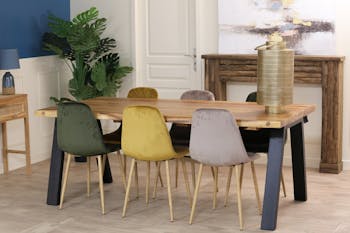 Table à manger en bois pieds trapèze 200 cm HAWAI