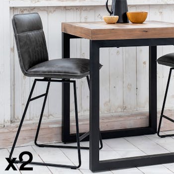 Chaise de bar pivotante gris used OKA (lot de 2)