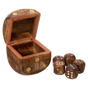 Boite dé à dés en manguier