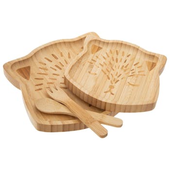 Set repas en bambou forme ours