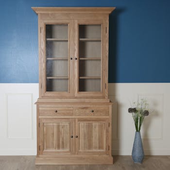 Vaisselier vitré chene 107x210cm MEDICIS