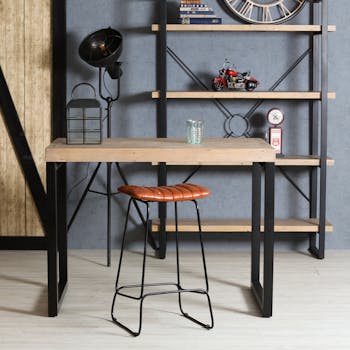 Table haute en bois recyclé 120 cm AUCKLAND