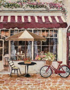 Tableau de rue et petit restaurant