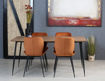 Table à manger effet bois brun 160 cm HELSINKI