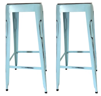 Tabouret de bar bleu (lot de 2) LEEDS
