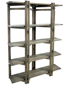 Bibliothèque Etagère Hévéa 5 plateaux 125x37x170cm MAORI