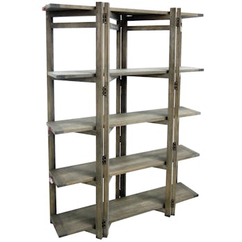 Bibliothèque Etagère Hévéa 5 plateaux 125x37x170cm MAORI