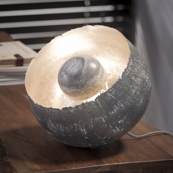 Lampe à poser contemporaine cloche grise PM