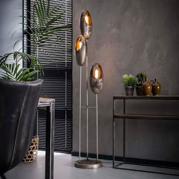 Lampadaire contemporain 3 galets lumineux RALF