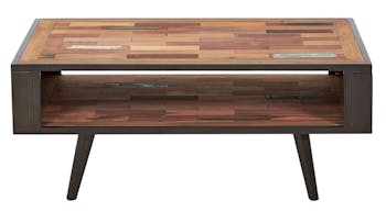 Table basse double plateau bois recyclé DRAKKAR