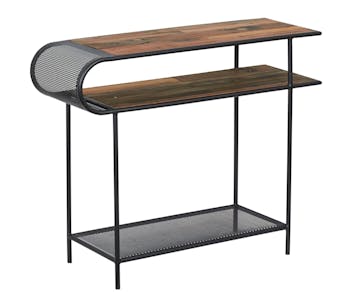 Console entrée bois recyclé métal ajouré DRAKKAR