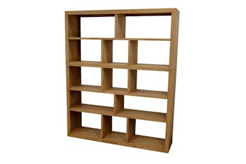 Bibliothèque Hévéa 13 niches en 2 parties 35x150x180cm HELENA