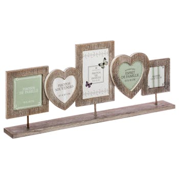 Pêle-Mêle 5 photos formes cadres et coeurs