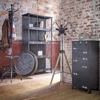 Lampadaire hélice en métal noir 148 cm