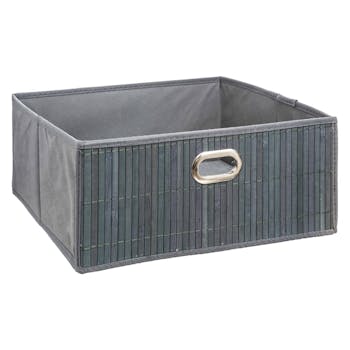 Boite de rangement moyen modèle bambou gris
