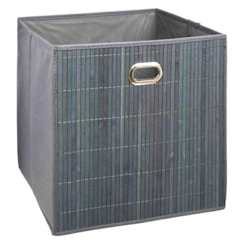 Boite de rangement bambou gris grand modèle