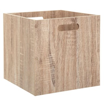 Boite de rangement en bois naturel 31 cm