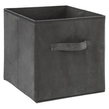 Panier de rangement velours gris foncé 31 cm