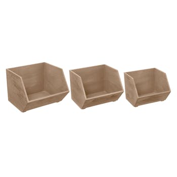 Lot de 3 casiers en bois imbriquables
