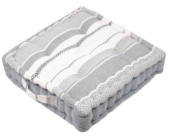 Coussin de sol à bandes grises 45 x 45 cm