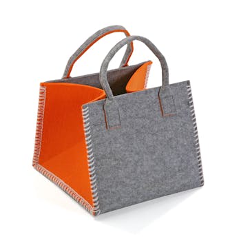 Panier en feutrine gris orange