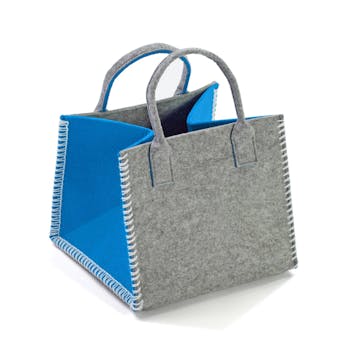 Panier en feutrine gris bleu