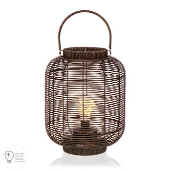 Lanterne avec led couleur havane