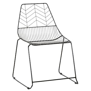 Chaise noire graphique en métal VULCAN (lot de 2)