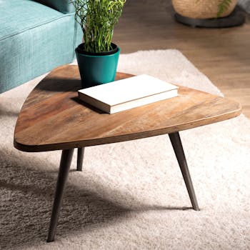 Table d'appoint triangulaire teck recyclé PM SWING