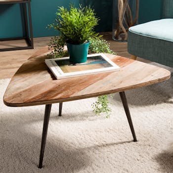 Table d'appoint triangulaire teck recyclé GM SWING