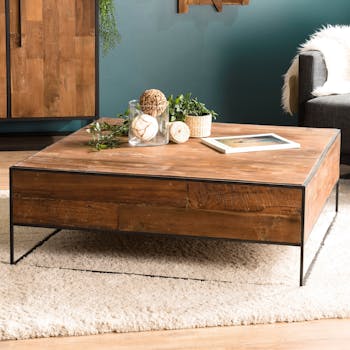Table basse carrée style atelier SWING