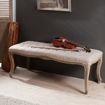 Banc capitonné Tissu Lin 116x43x46 ZAO