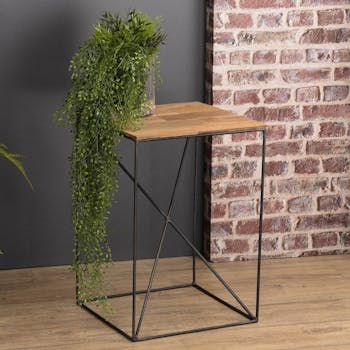 Table d'appoint industrielle bois recyclé PANAMA