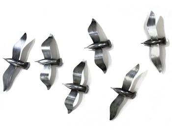 Décoration murale Envolée de Mouettes métal argenté