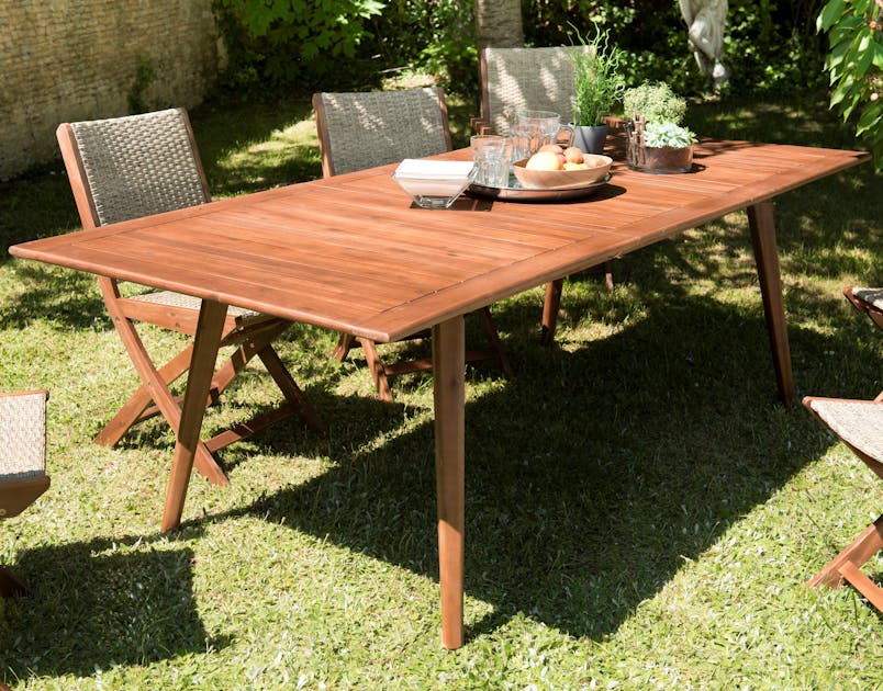 Table de jardin extensible 180/240 acacia SUMMER  Tables d'extérieur