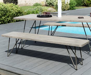 Banc de Jardin en Teck Acier DETROIT ref. 30020814