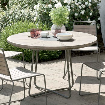 Table de Jardin en Teck Pierre D120cm DETROIT ref. 30020816