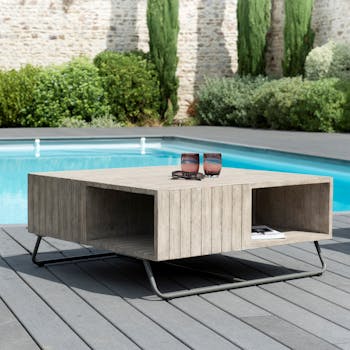 Table basse Jardin Teck carrée 90x90cm DETROIT ref. 30020819