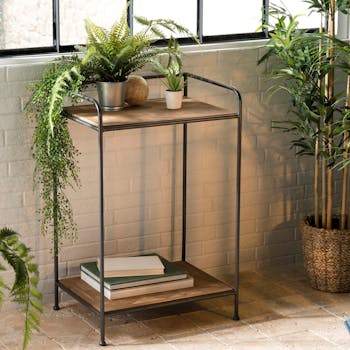 Table d'appoint bois de sapin en marqueterie BOSTON