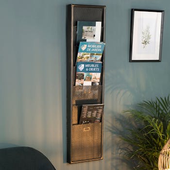 Porte-revues mural 6 niveaux métal BOSTON