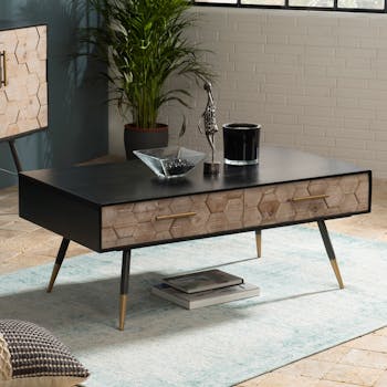 Table basse avec rangement nid d'abeilles RIGA