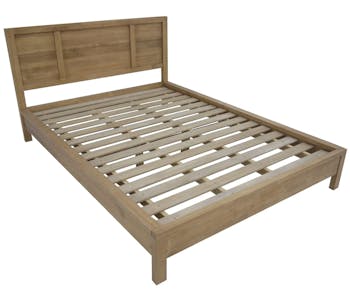 Lit 2 places Hévéa pour couchage 140x190 154x200x95cm HELENA