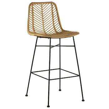 Chaise de bar rotin pieds métal CANADA