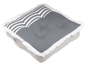 Coussin de sol gris bandes latérales
