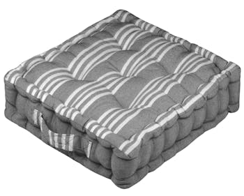 Coussin de sol gris à rayures