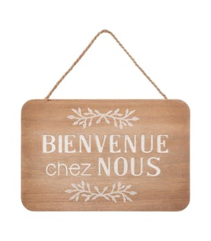 Plaque de porte "Bienvenue chez nous"