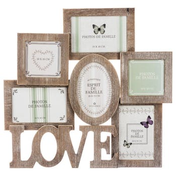 Pêle-mêle mural 6 photos Love