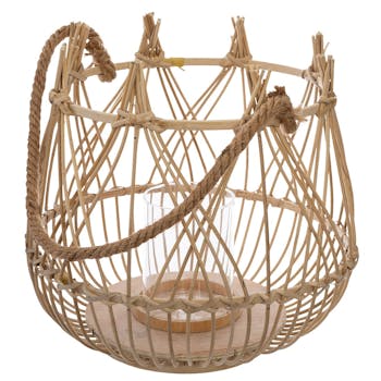 Lanterne panier tressé naturel
