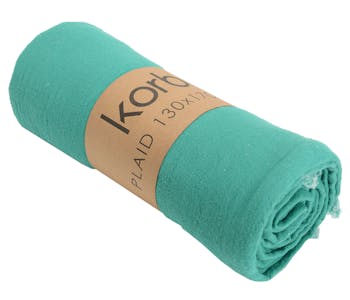 Plaid bicolore vert émeraude 130 x 170 cm