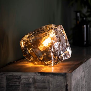 Lampe à poser contemporaine effet glaçon finition chromée NIAGARA